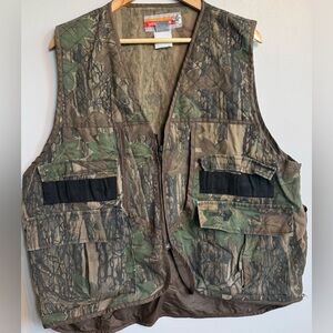 Vintage Winchester Hunting Vest Mens L Trebark Camouflage Camo Shooting Outdoor